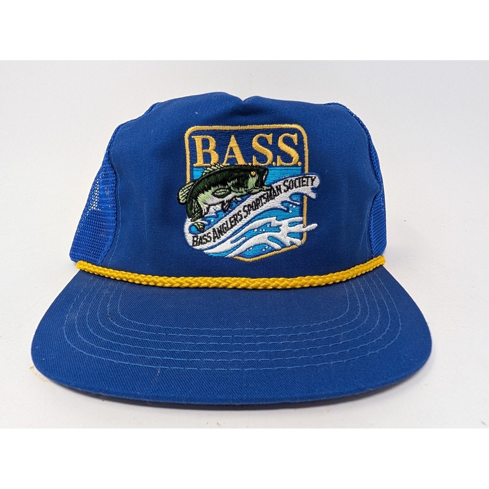 BASS Blue Logo Trucker Hat with Yellow Rope